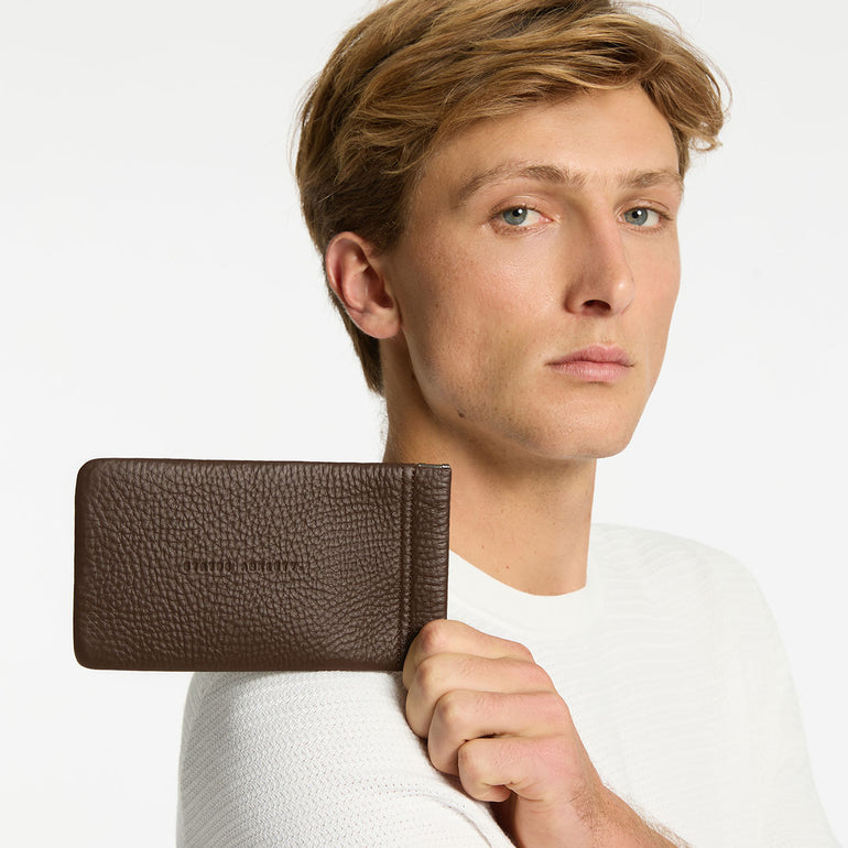 Status Anxiety Keepsake Leather Glasses Pouch Cocoa