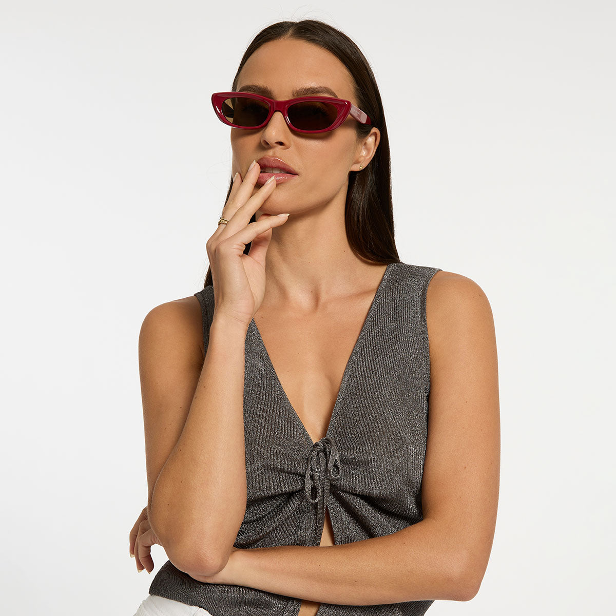 Status Anxiety Sidelines Sunglasses Cherry