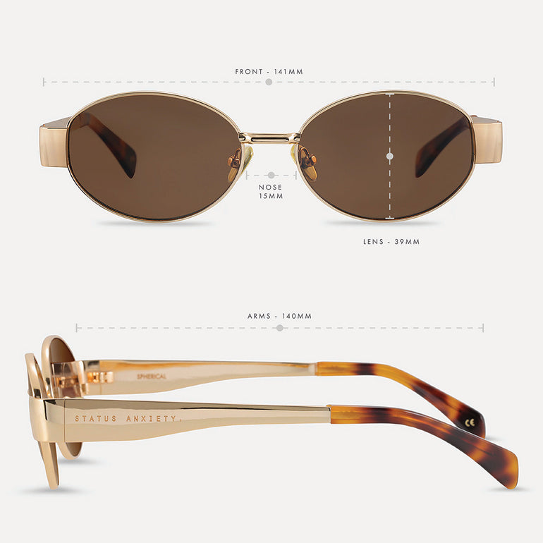 Status Anxiety Spherical Sunglasses Gold