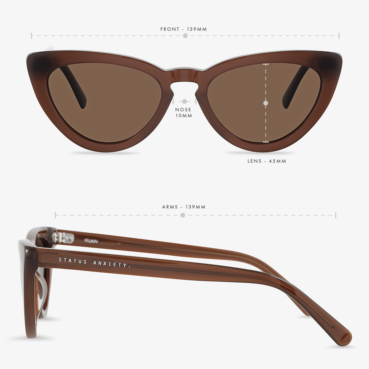 Villain Women's Brown Sunglasses | Status Anxiety