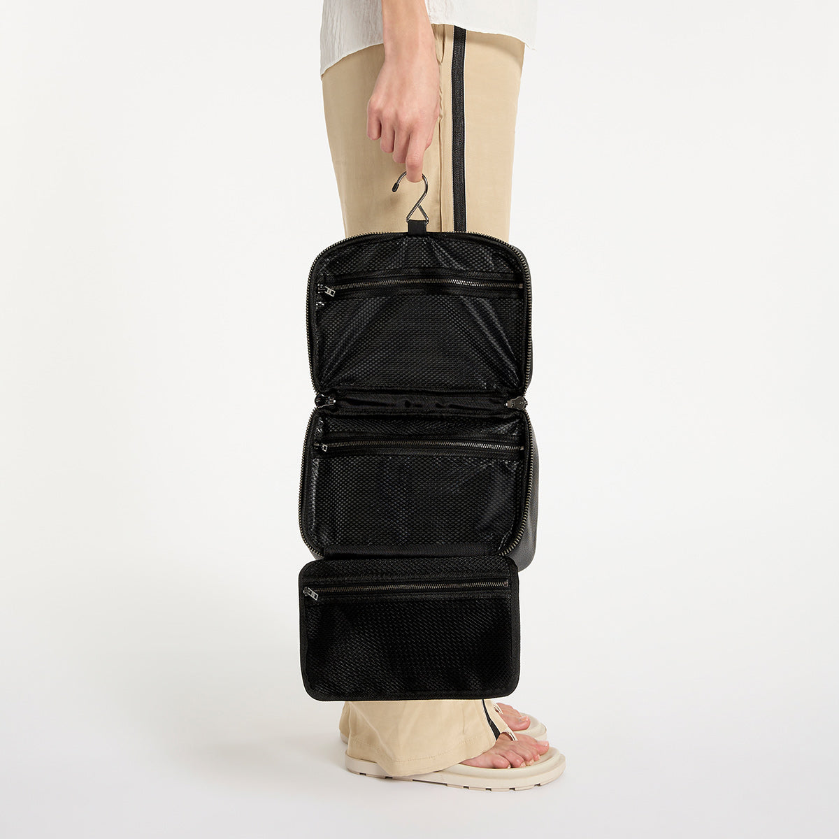 Status Anxiety Farther Away Leather Toiletries Bag Black