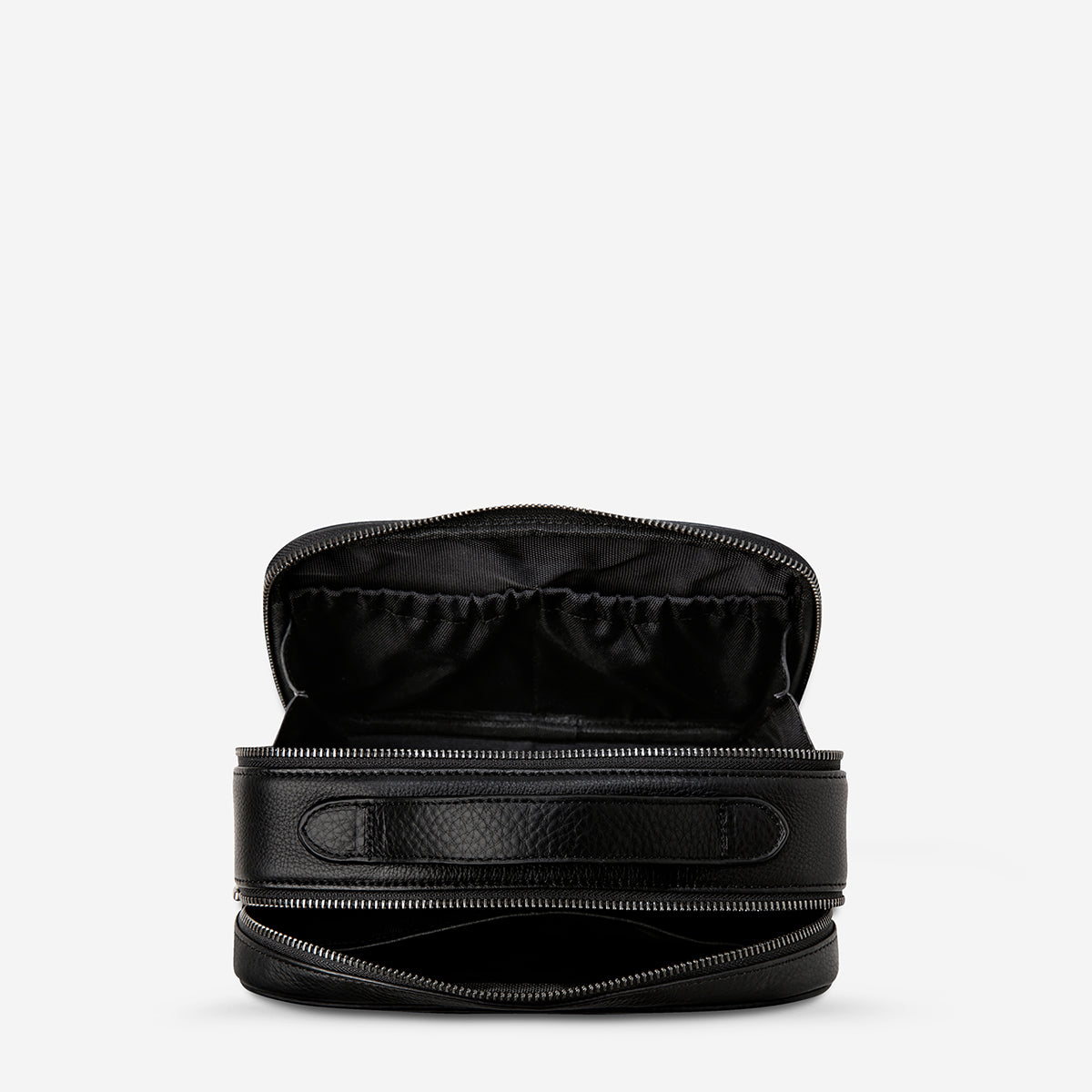 Status Anxiety Other Side Leather Toiletries Bag Black