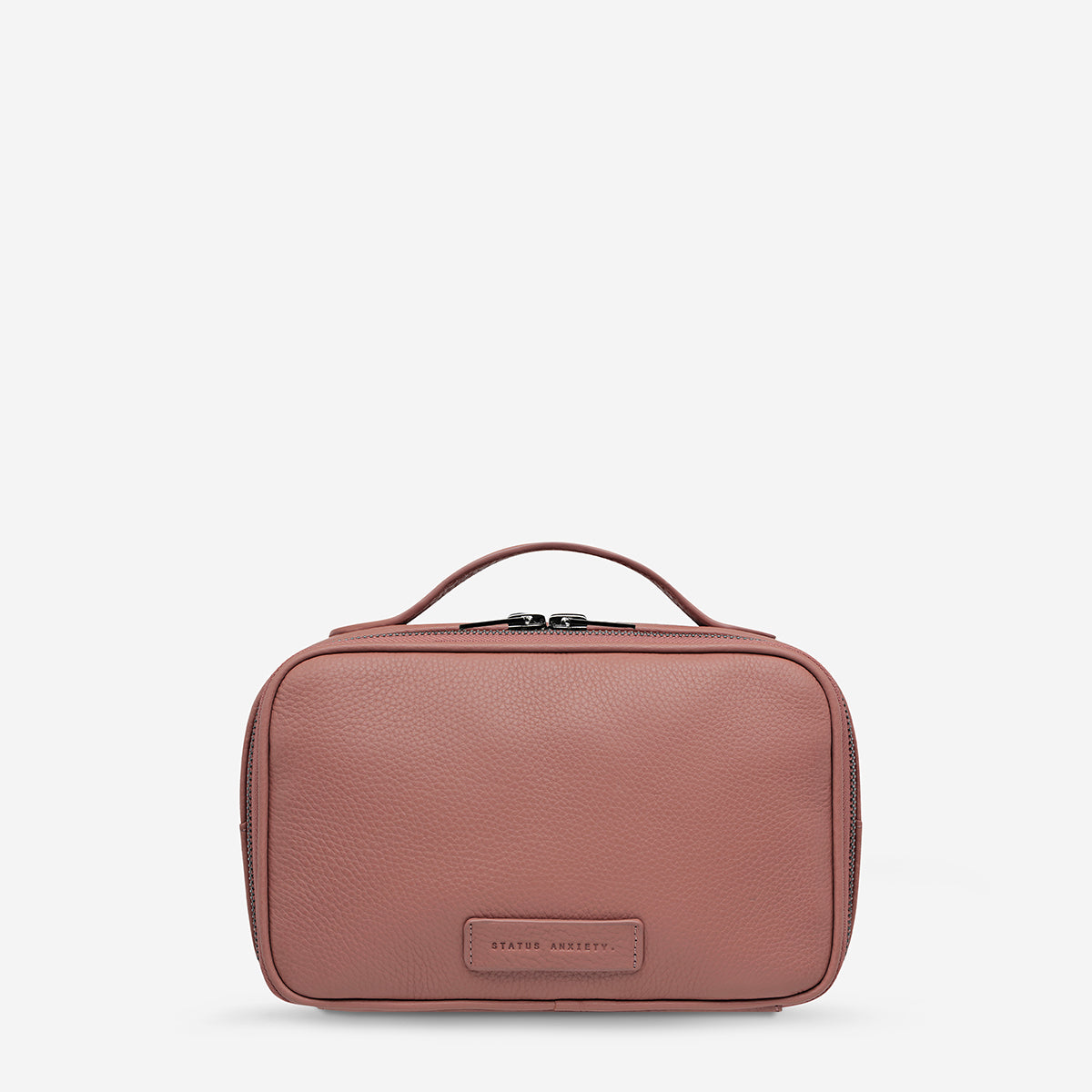 Status Anxiety Other Side Leather Toiletries Bag Dusty Rose