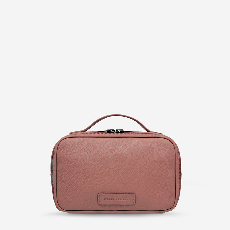 Status Anxiety Other Side Leather Toiletries Bag Dusty Rose