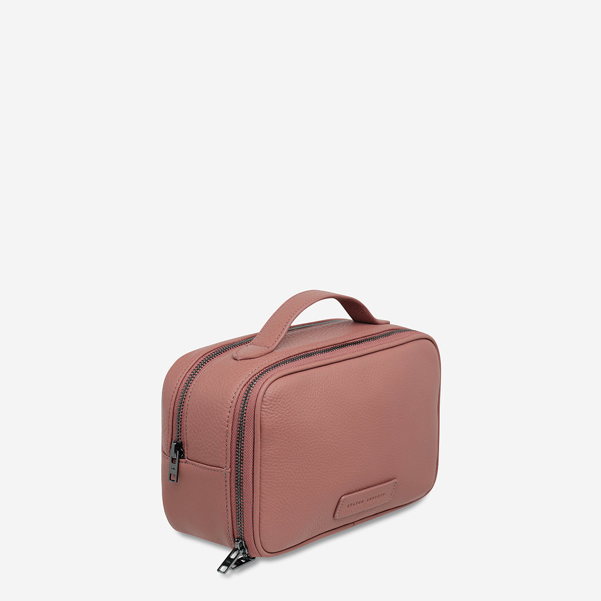 Status Anxiety Other Side Leather Toiletries Bag Dusty Rose