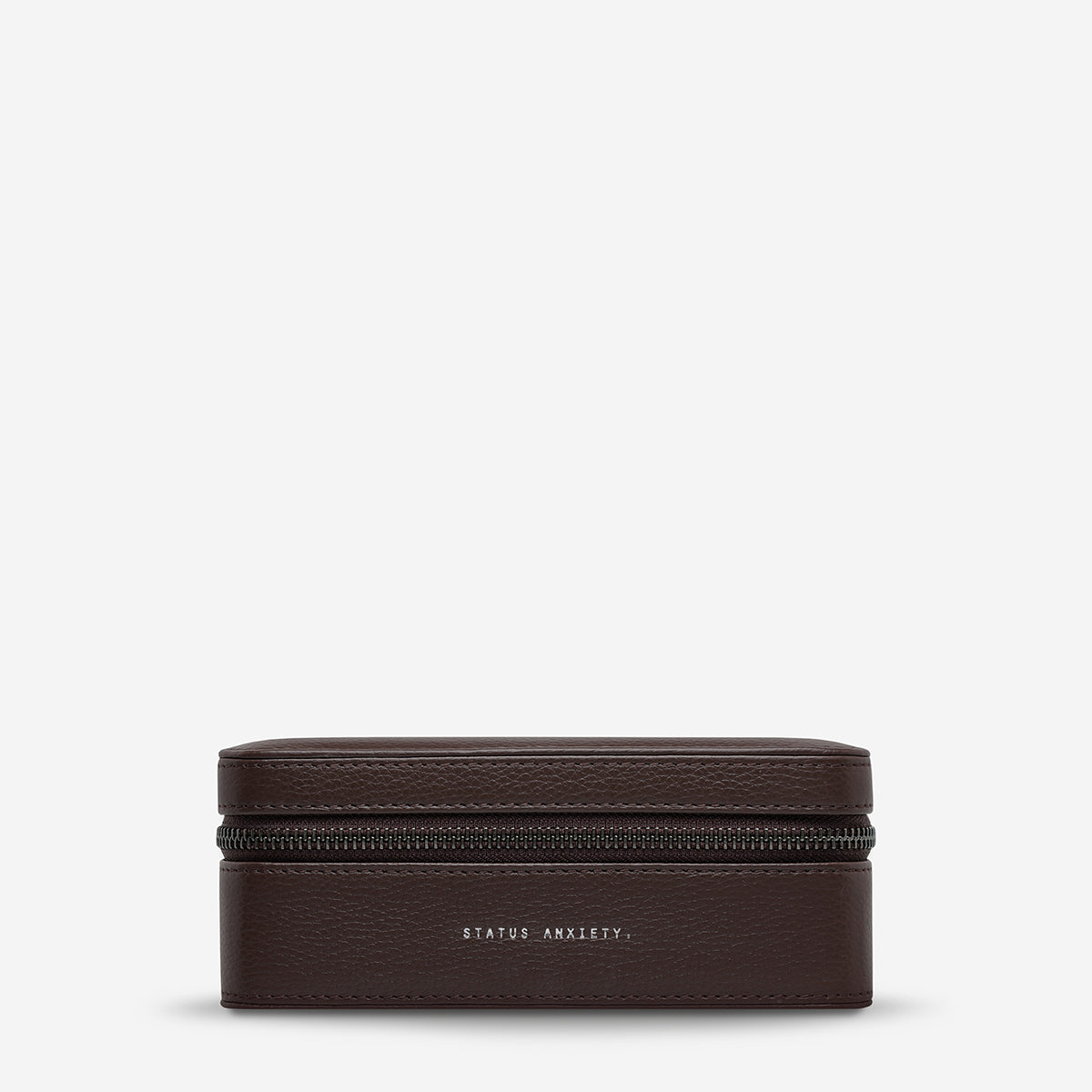 Status Anxiety Along For The Ride Leather Jewellery Case Cocoa