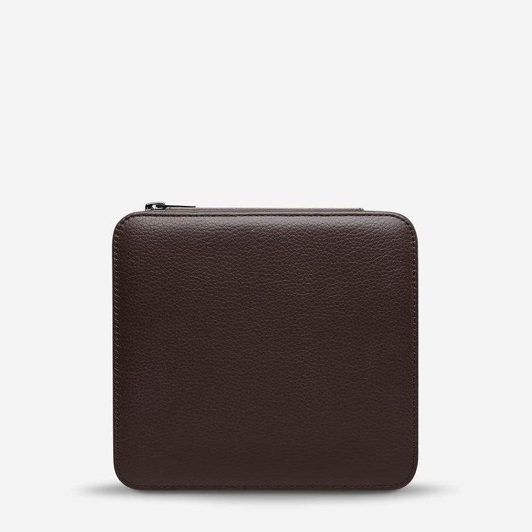 Status Anxiety Along For The Ride Leather Jewellery Case Cocoa