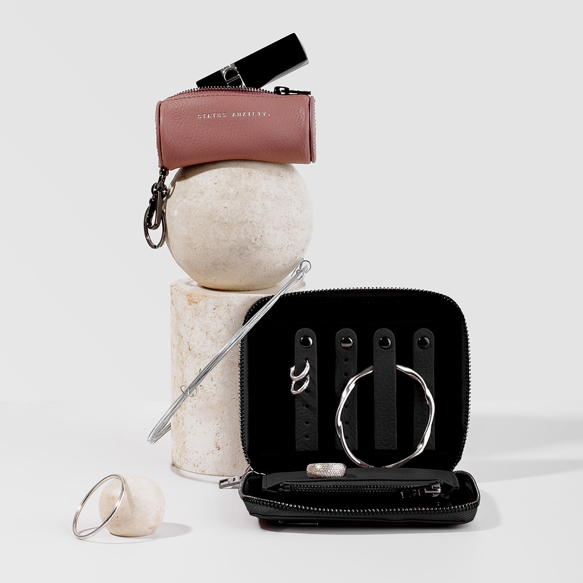 Status Anxiety Change Always Comes Jewellery Case Black