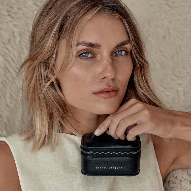 Status Anxiety Heartbreaker Leather Jewellery Case Black