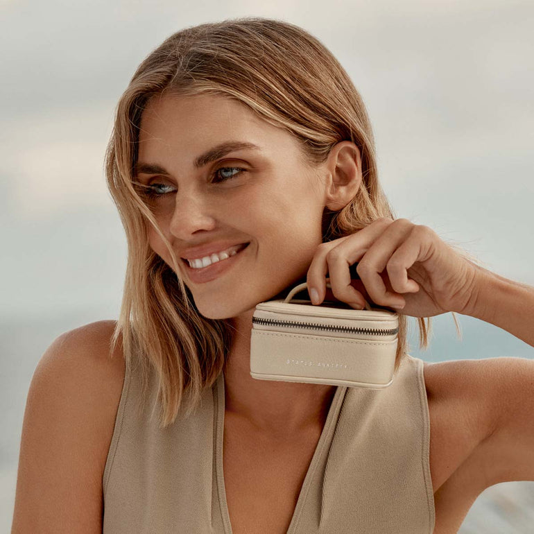 Status Anxiety Heartbreaker Leather Jewellery Case Oat