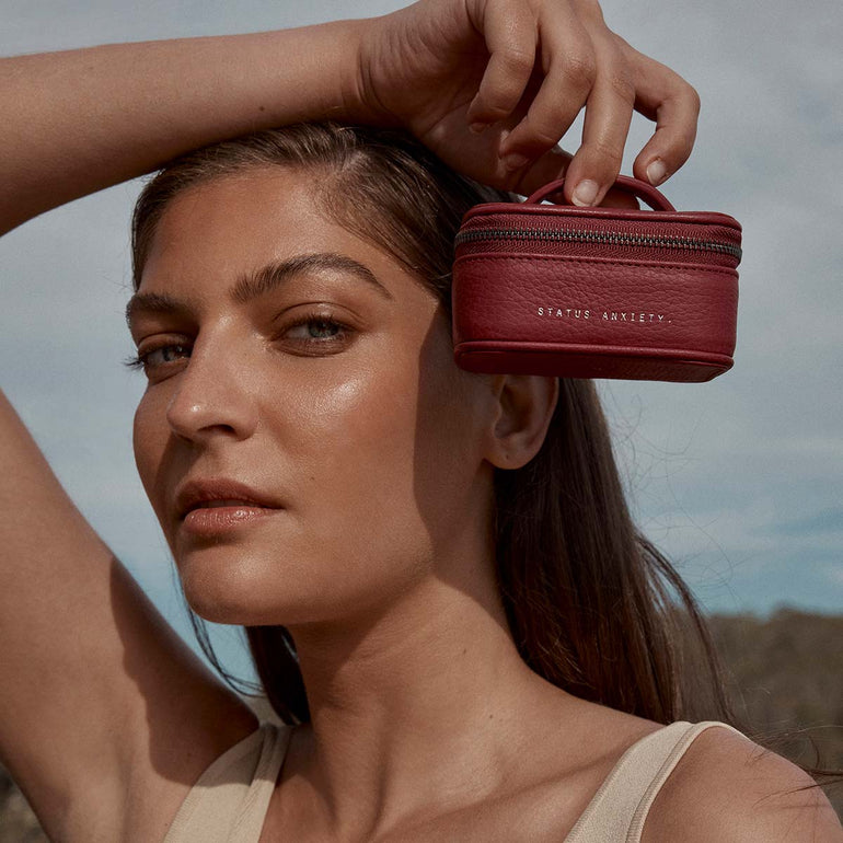 Status Anxiety Heartbreaker Leather Jewellery Case Rouge
