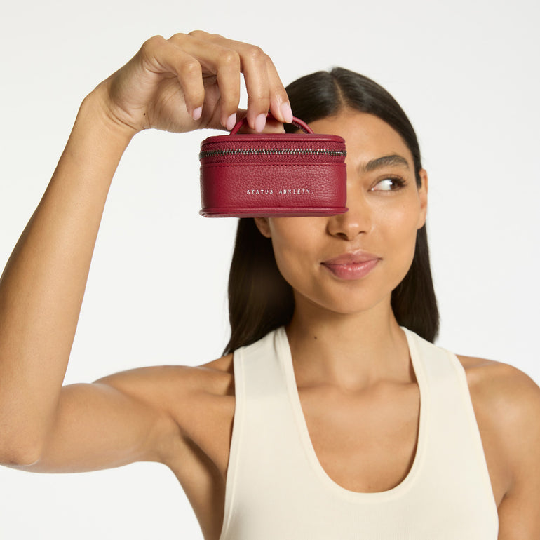 Status Anxiety Heartbreaker Leather Jewellery Case Rouge