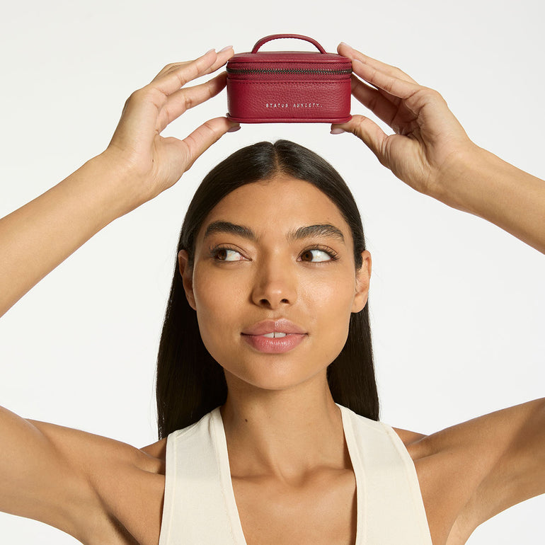 Status Anxiety Heartbreaker Leather Jewellery Case Rouge