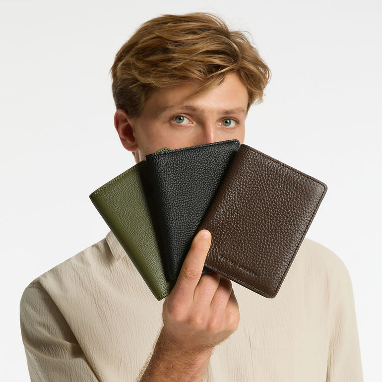 Status Anxiety In Transit Cocoa Leather Passport Wallet For Men