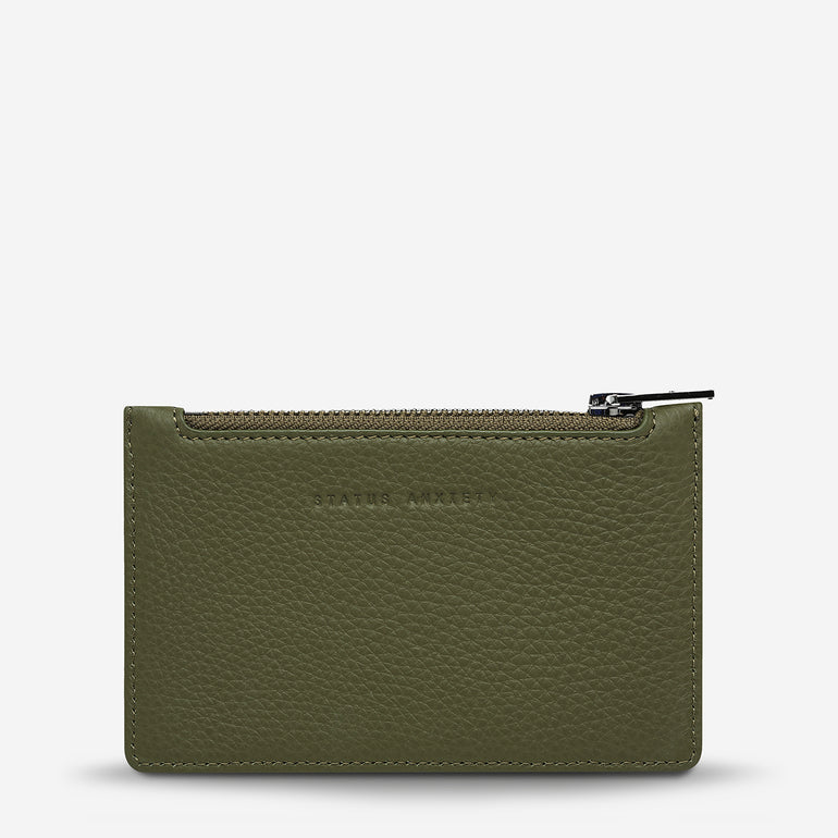 Status Anxiety Avoiding Things Women's Leather Wallet Khaki