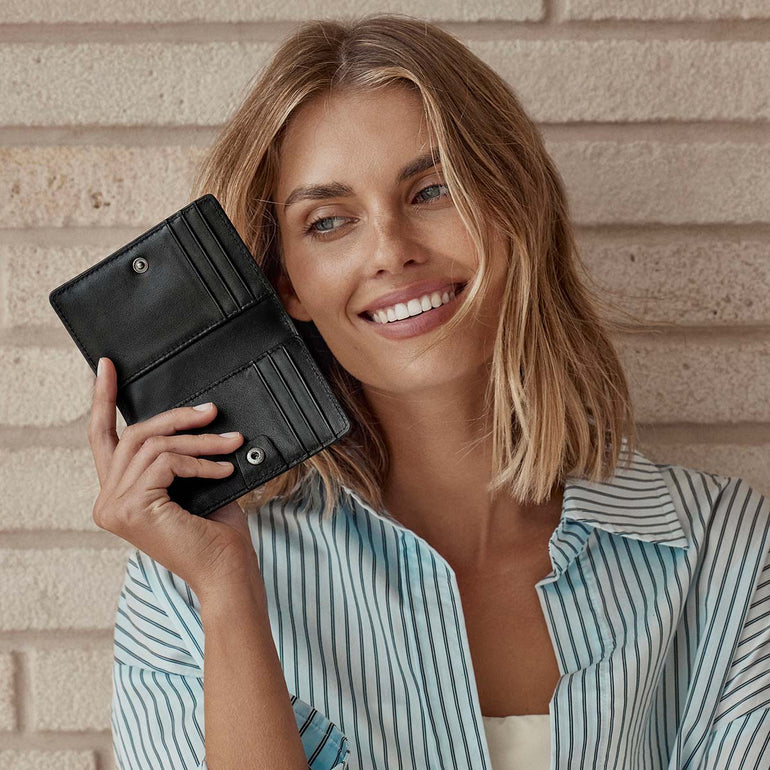 Status Anxiety Easy Does It Women's Leather Wallet Black Nappa