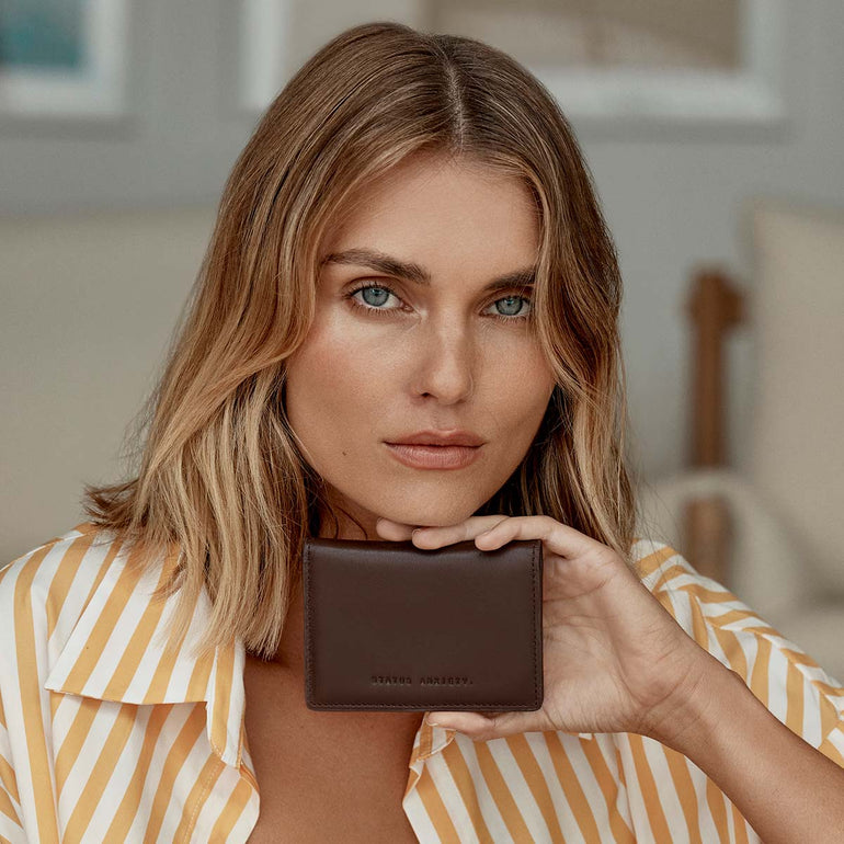 Status Anxiety Easy Does It Women's Leather Wallet Cocoa Nappa