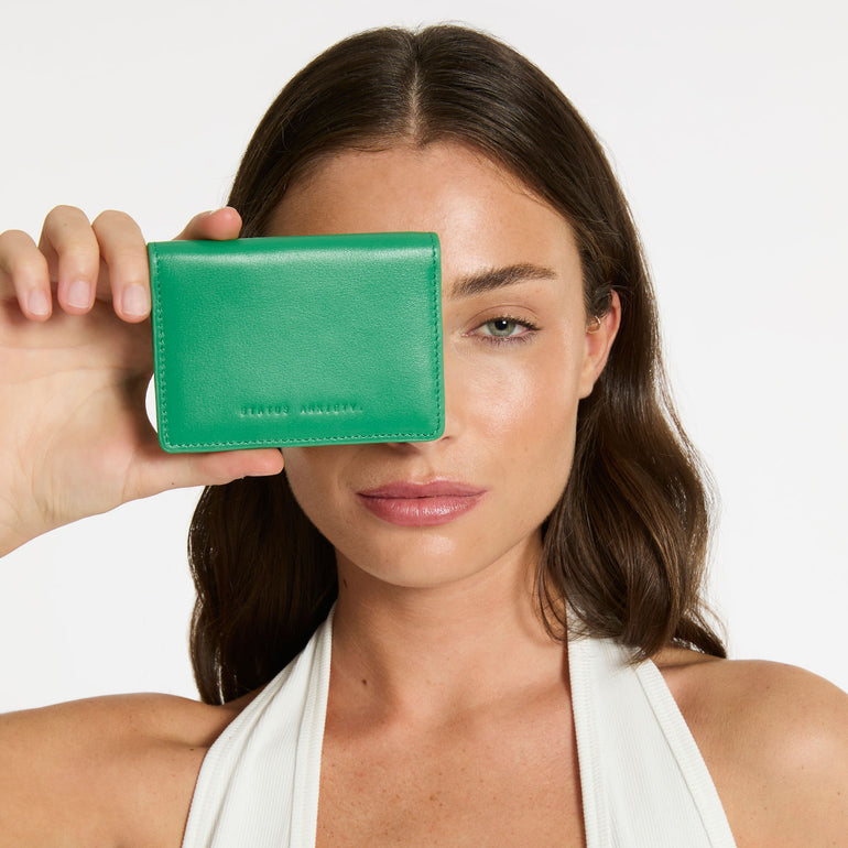 Status Anxiety Easy Does It Women's Leather Wallet Emerald Nappa