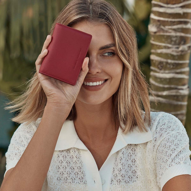 Status Anxiety Easy Does It Women's Leather Wallet Rouge Nappa