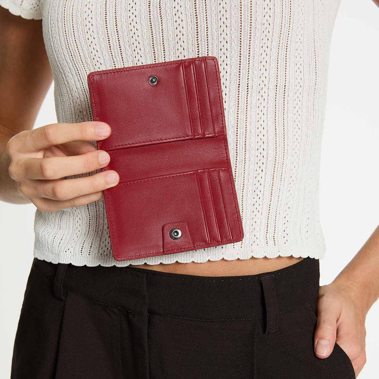 Status Anxiety Easy Does It Women's Leather Wallet Rouge Nappa