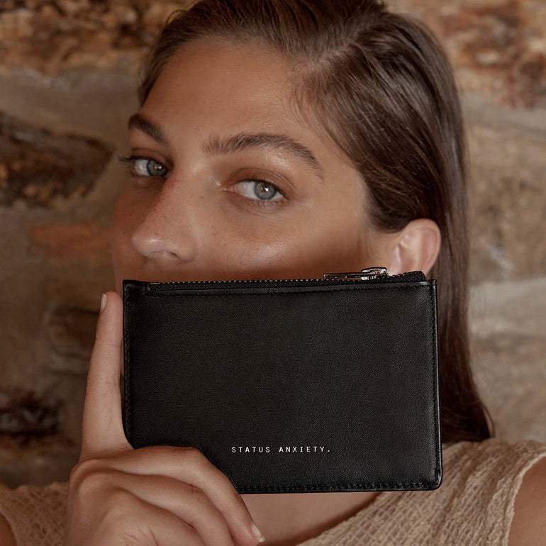 Status Anxiety Gone Again Leather Wallet Black Nappa