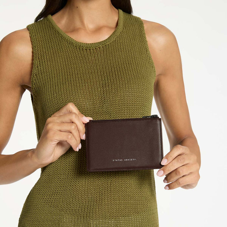 Status Anxiety Gone Again Leather Wallet Cocoa Nappa
