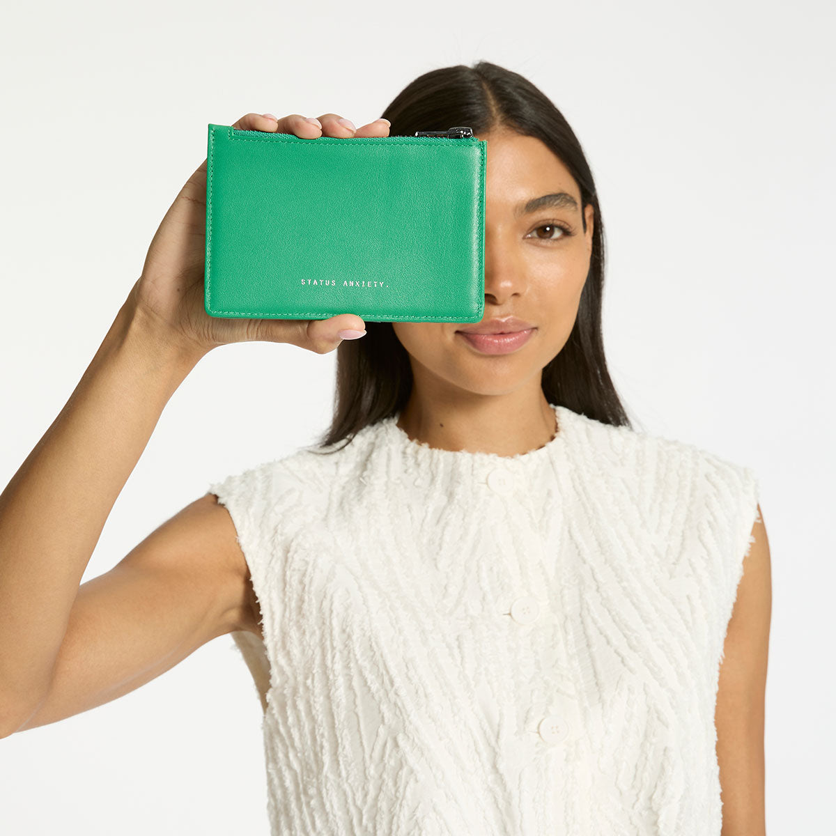 Status Anxiety Gone Again Leather Wallet Emerald Nappa