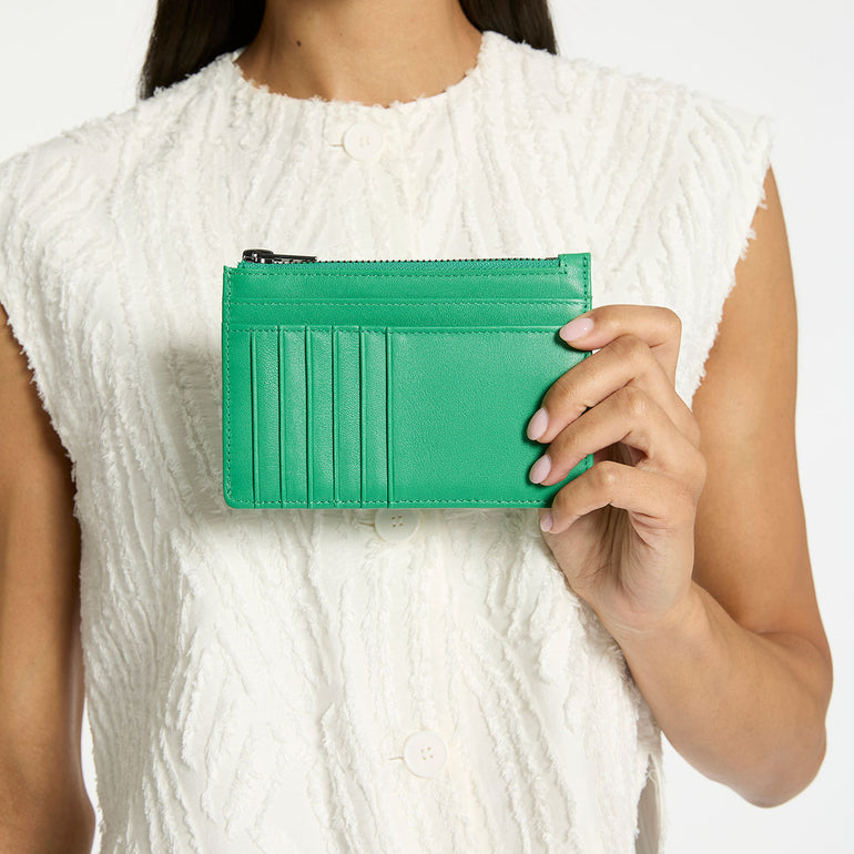 Status Anxiety Gone Again Leather Wallet Emerald Nappa
