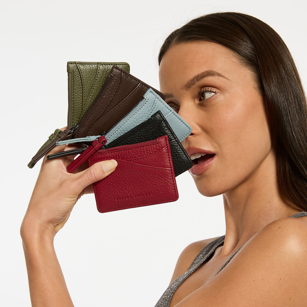 Status Anxiety Hearts Still Beating Leather Wallet Khaki