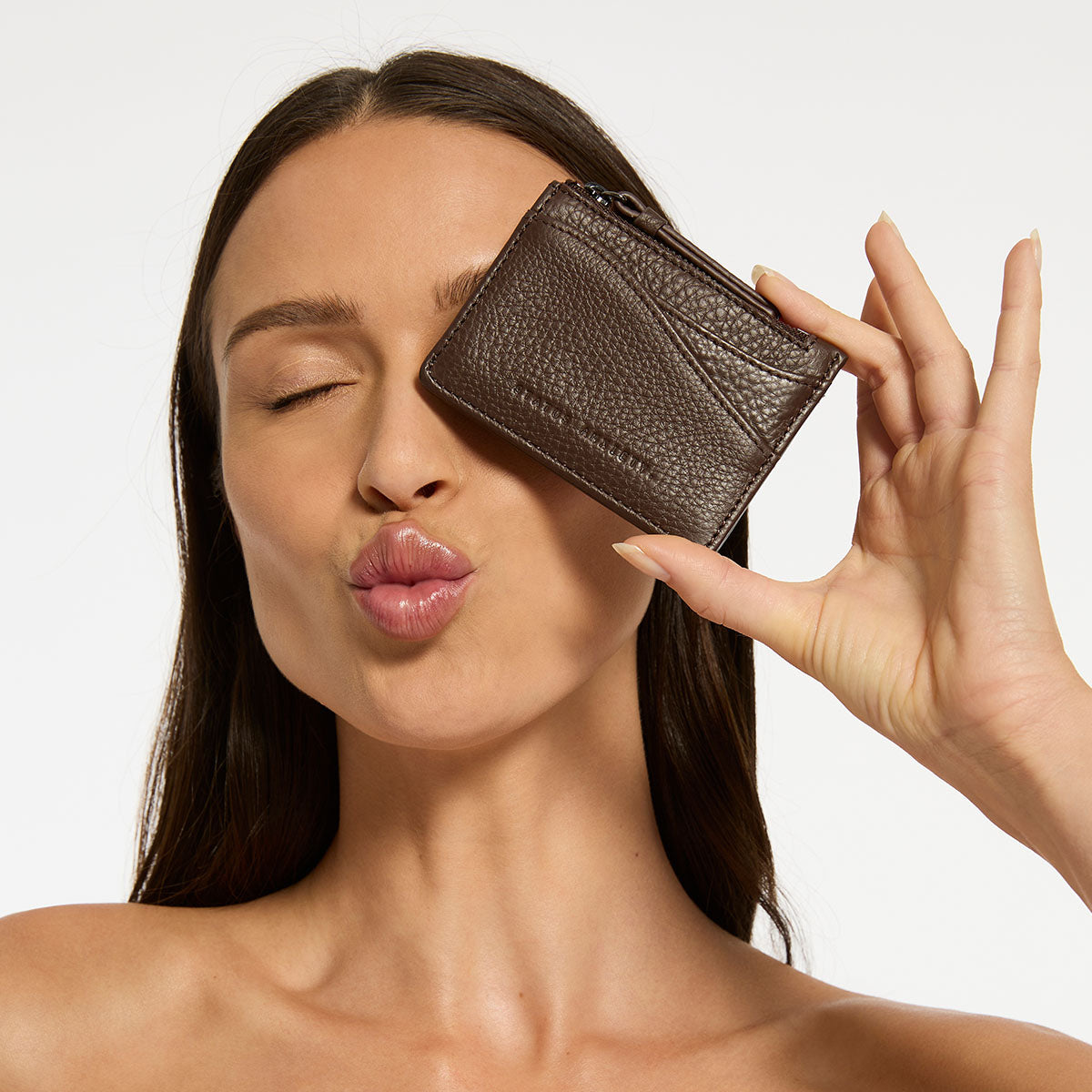 Status Anxiety Hearts Still Beating Leather Wallet Cocoa
