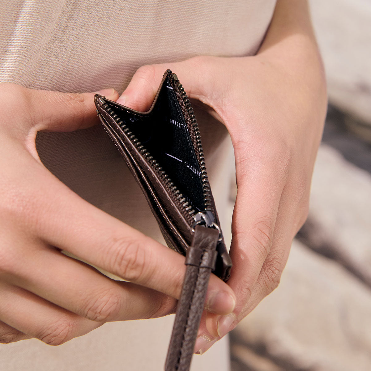 Status Anxiety Hearts Still Beating Leather Wallet Cocoa