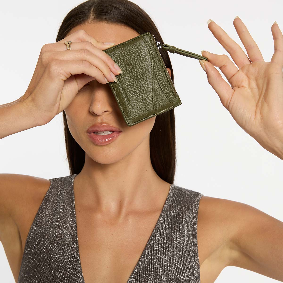 Status Anxiety Hearts Still Beating Leather Wallet Khaki