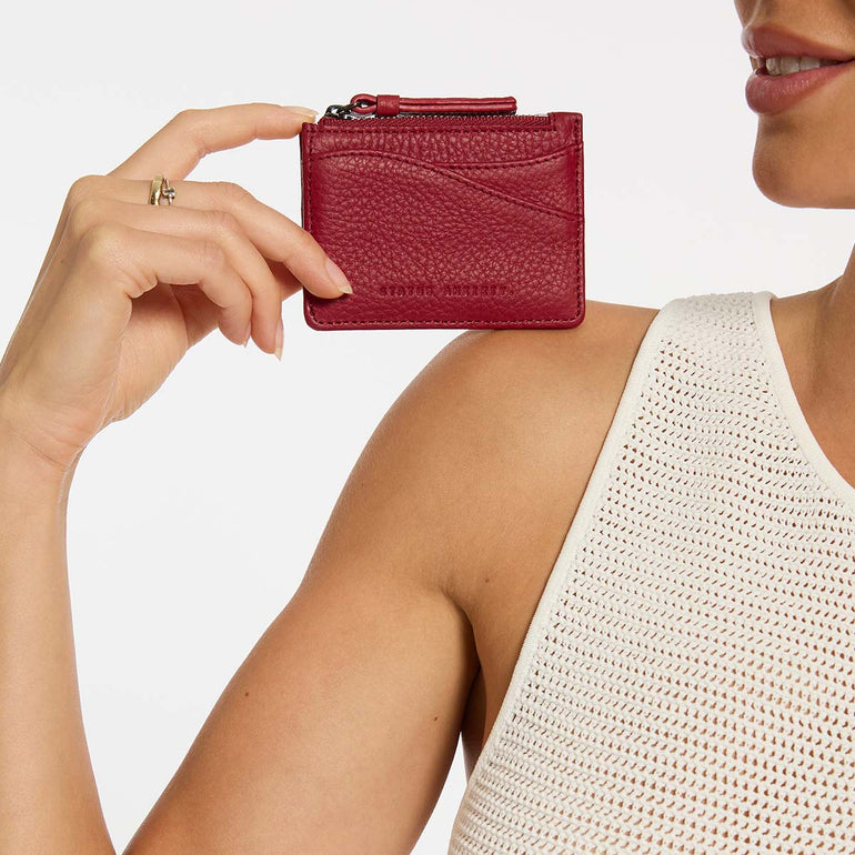 Status Anxiety Hearts Still Beating Leather Wallet Rouge