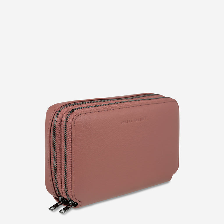 Status Anxiety Home Soon Leather Tech Case Dusty Rose