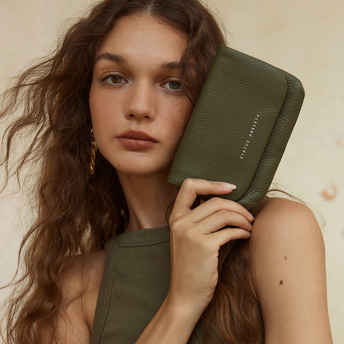 Status Anxiety Impermanent Women's Leather Wallet Khaki
