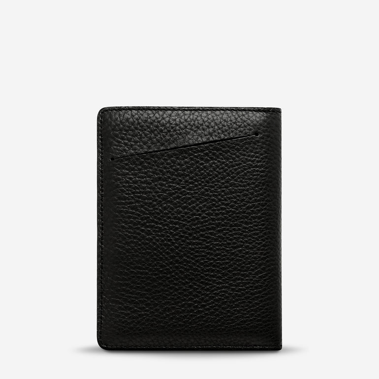 Status Anxiety In Transit Leather Passport Wallet Black