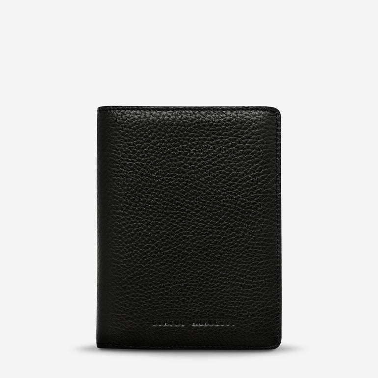 Status Anxiety In Transit Leather Passport Wallet Black