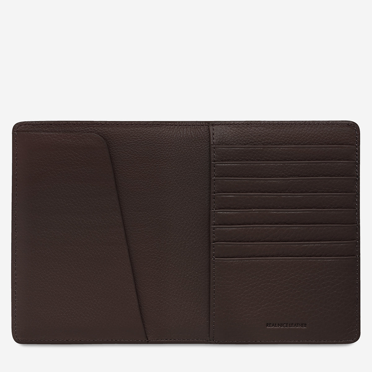Status Anxiety In Transit Leather Passport Wallet Cocoa