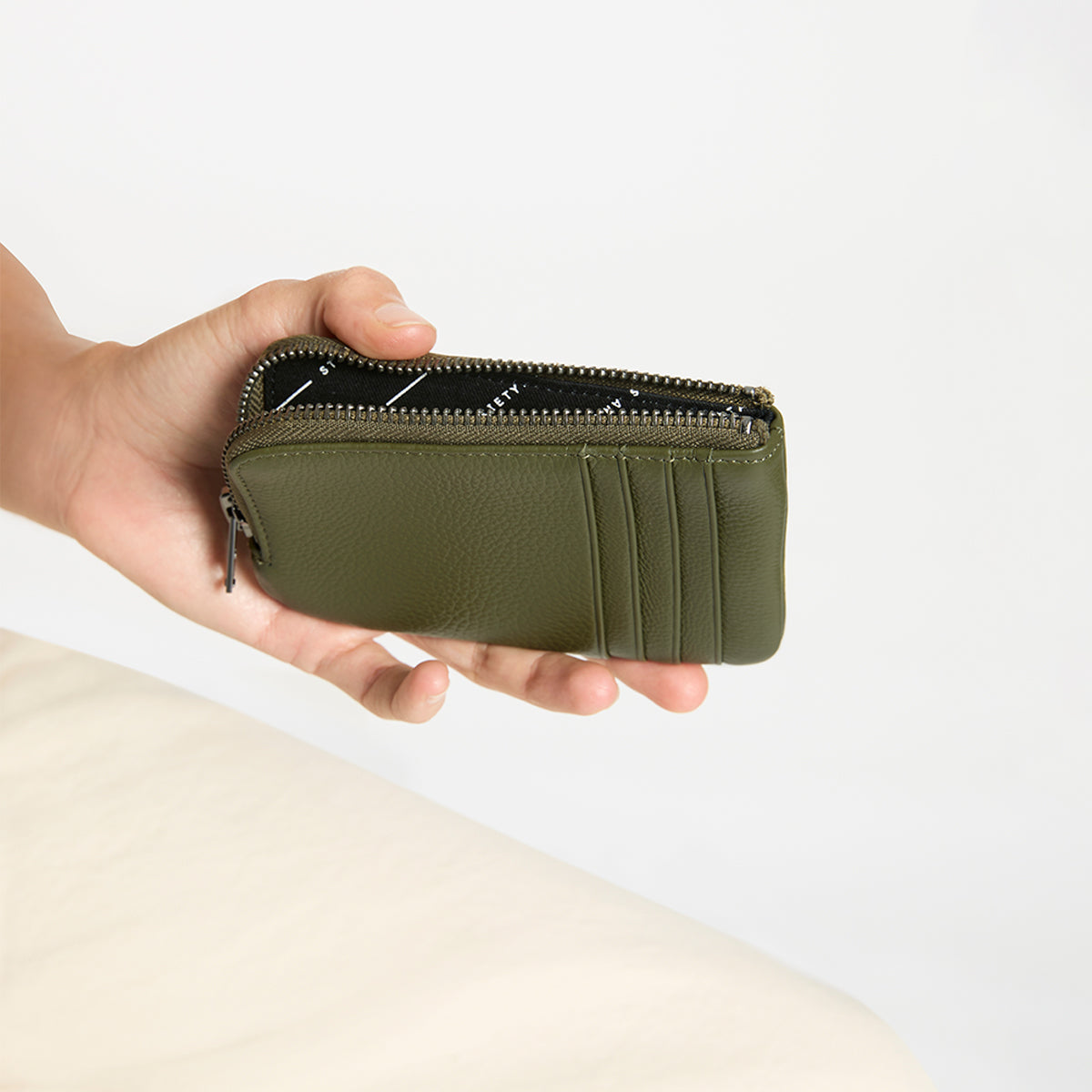 Status Anxiety Left Behind Women's Leather Pouch Khaki