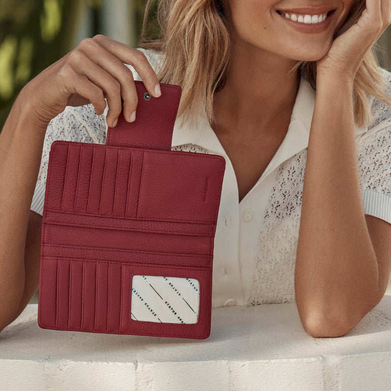 Status Anxiety Ruins Women's Leather Wallet Rouge