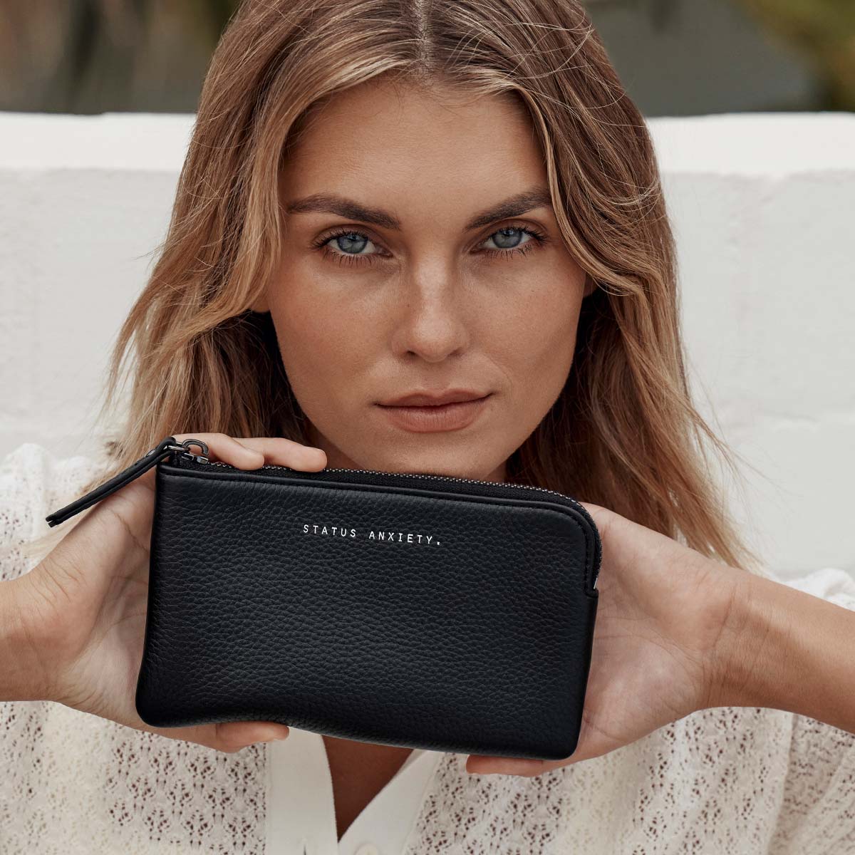 Smoke and Mirrors Black Leather Pouch | Status Anxiety® Official