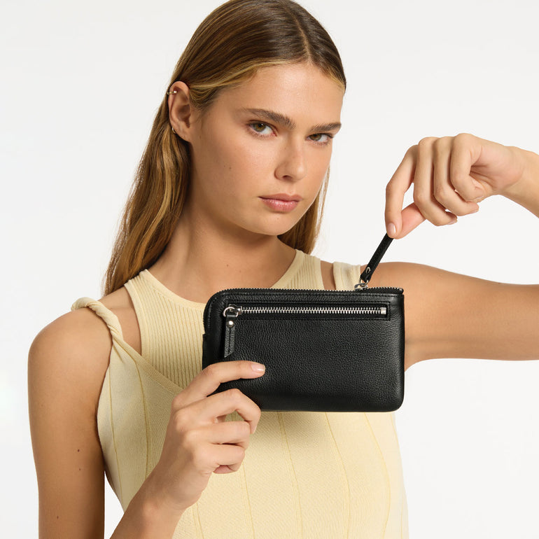 Status Anxiety Smoke and Mirrors Women's Leather Pouch Wallet Black