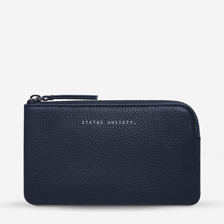 Status Anxiety Smoke and Mirrors Women's Leather Pouch Wallet Midnight Blue