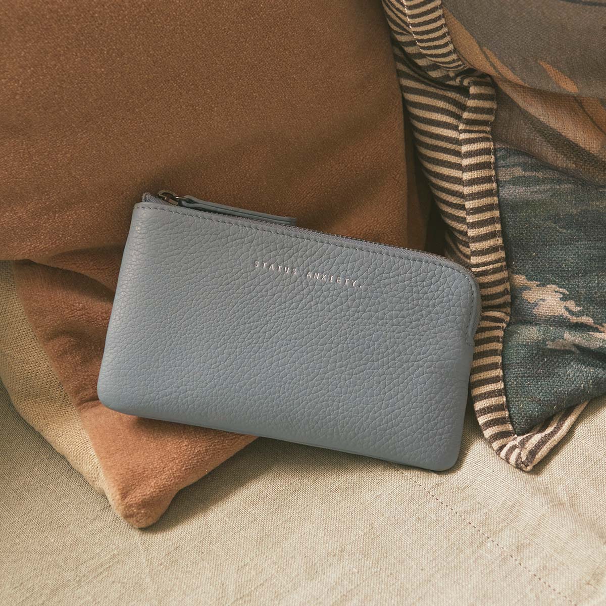 Status Anxiety Smoke and Mirrors Women's Leather Pouch Wallet Powder Blue