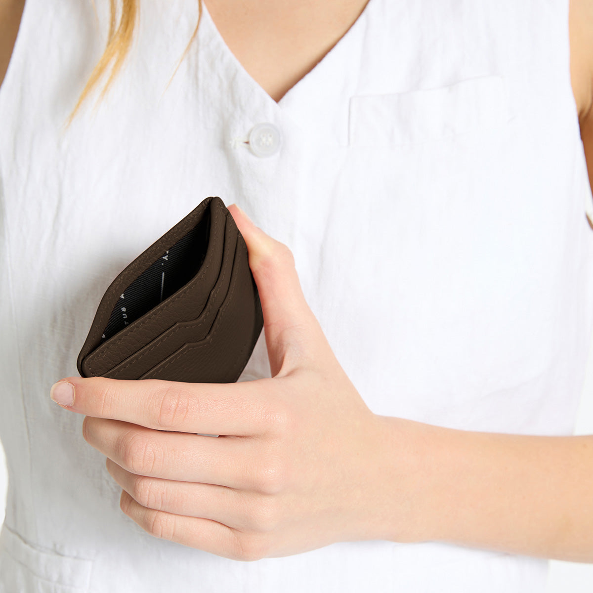 Status Anxiety Together For Now Women's Leather Card Wallet Cocoa