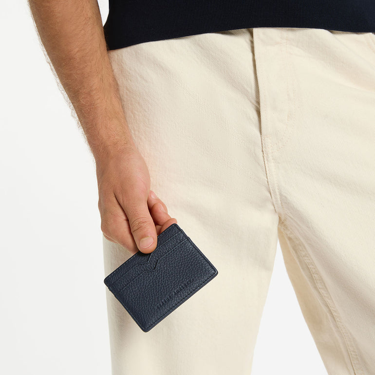 Status Anxiety Together For Now Leather Card Wallet Midnight Blue