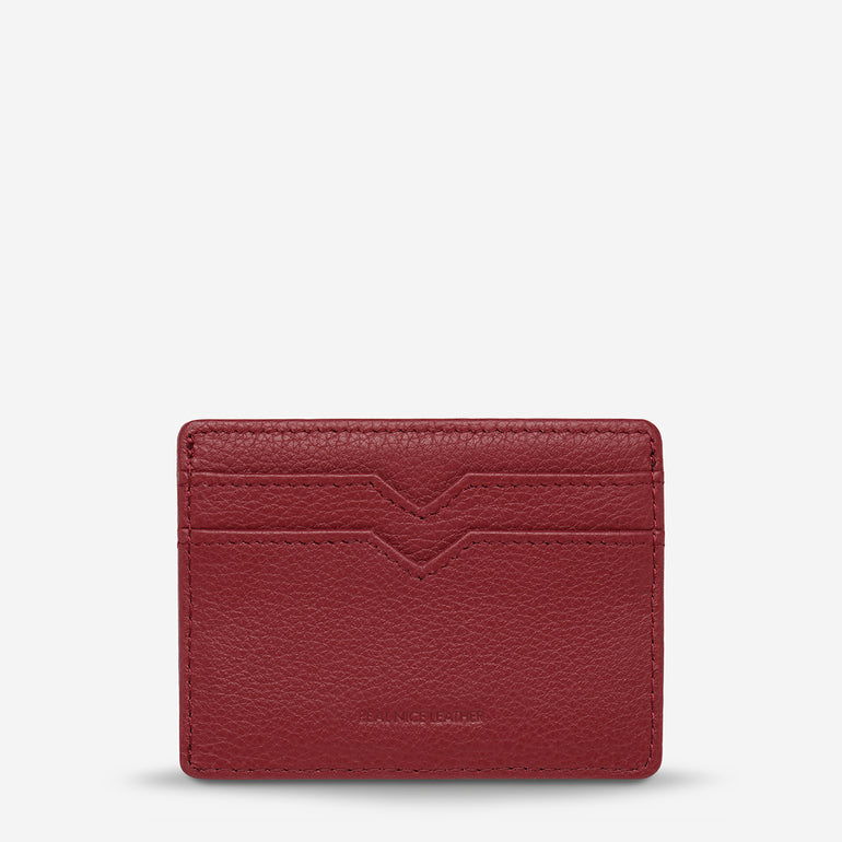 Status Anxiety Together For Now Women's Leather Card Wallet Rouge