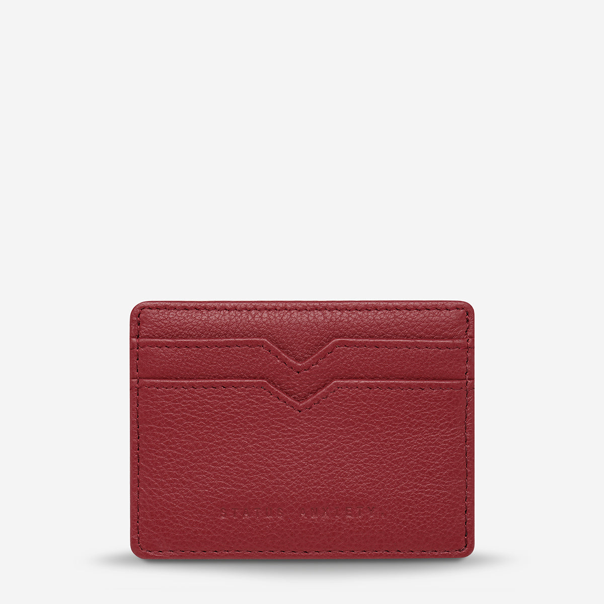 Status Anxiety Together For Now Women's Leather Card Wallet Rouge