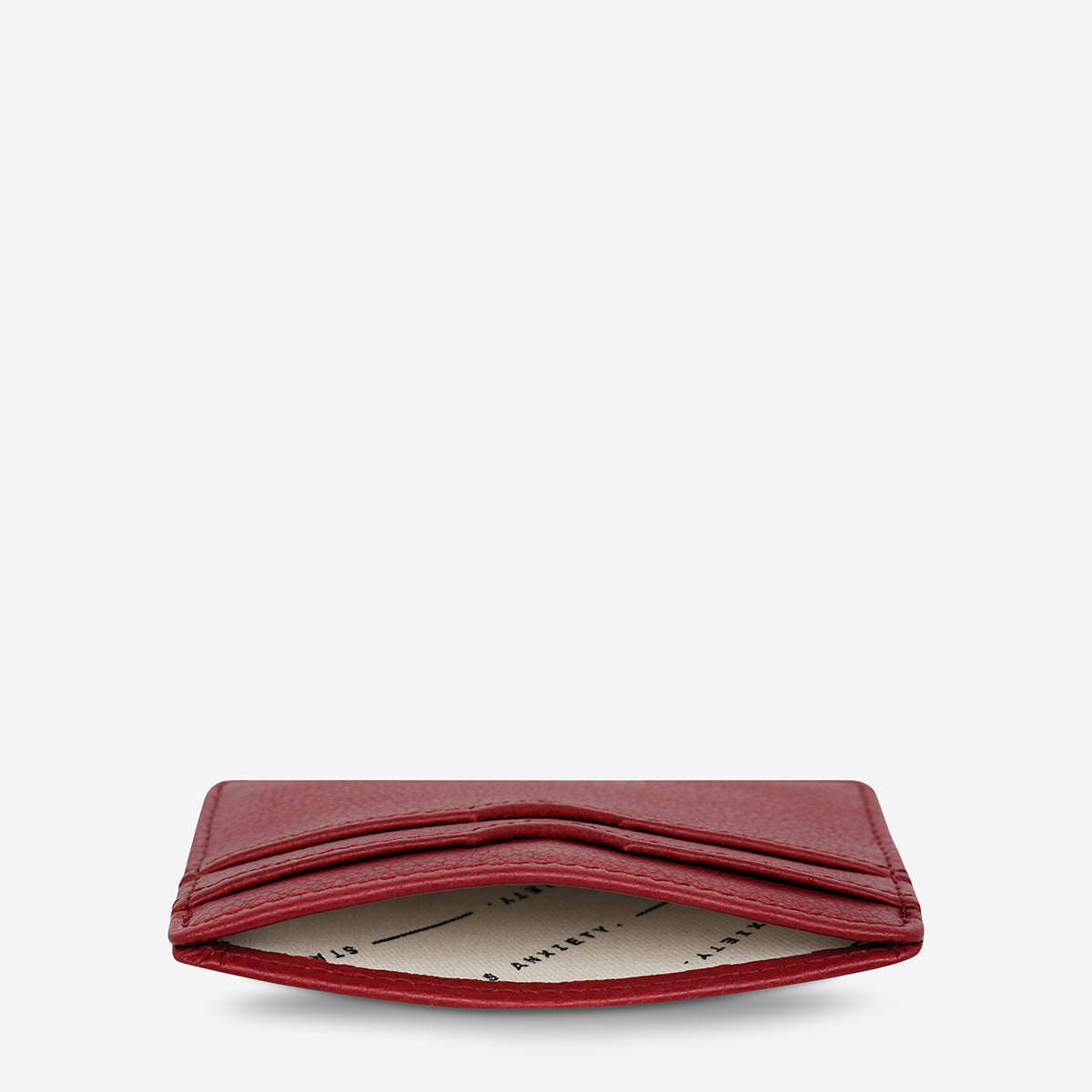 Status Anxiety Together For Now Women's Leather Card Wallet Rouge