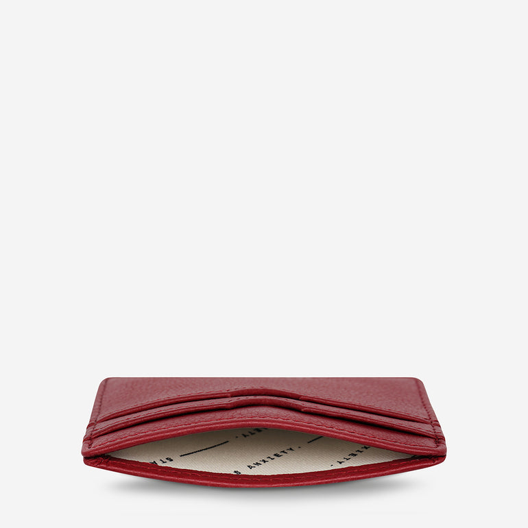Status Anxiety Together For Now Women's Leather Card Wallet Rouge
